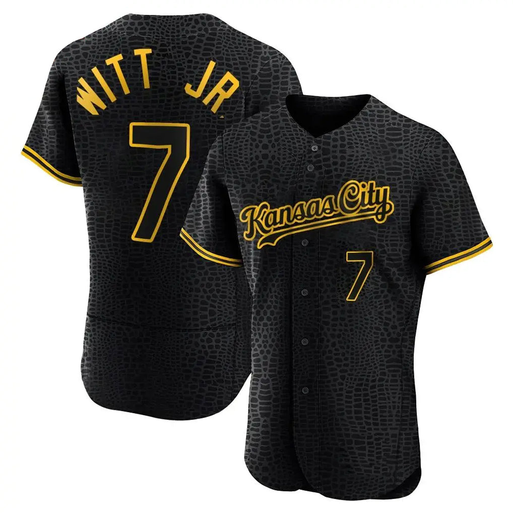 Odoa KC.Royals #7 Bobby Witt Jr. Player Black Snake Skin City Limited Elite Stitched Jerseys