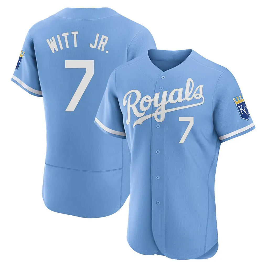 Odoa KC.Royals #7 Bobby Witt Jr. Player Light Blue Alt Limited Elite Home Stitched Jerseys