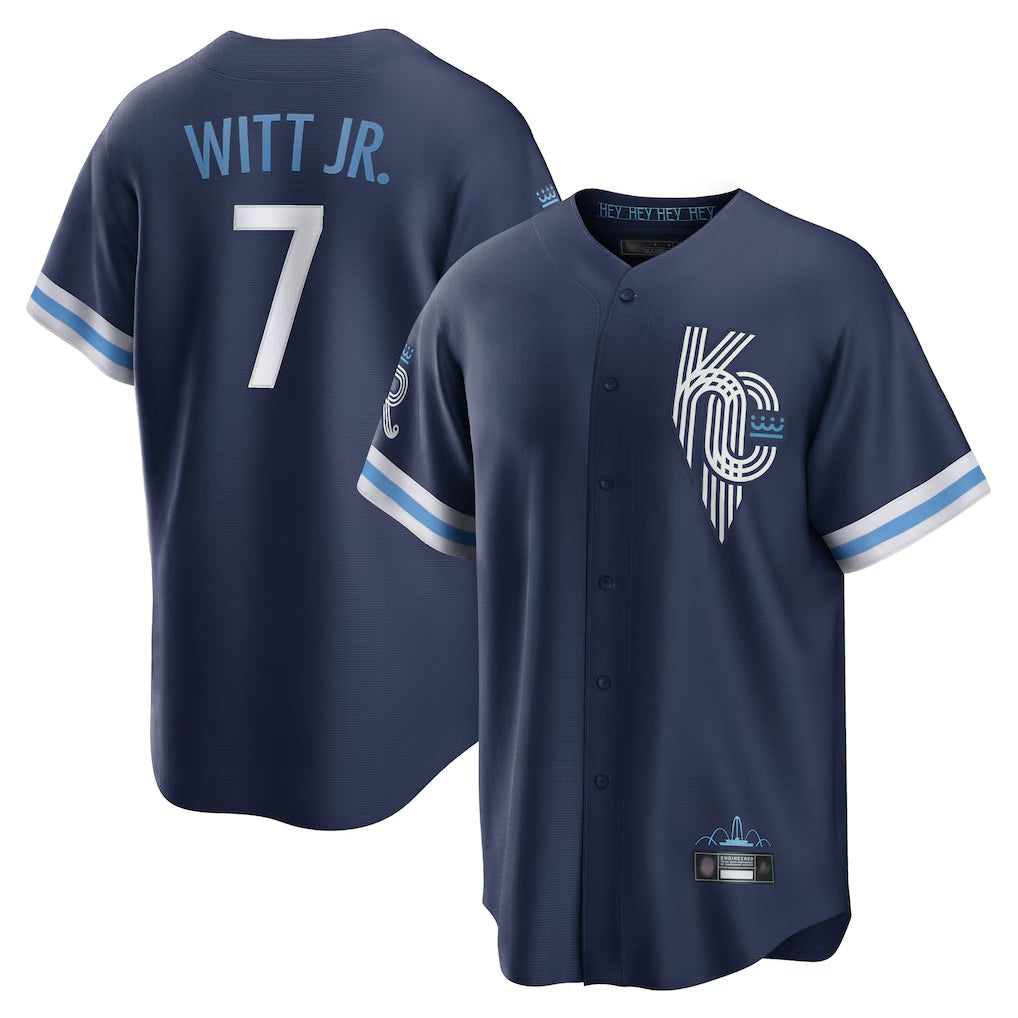 Odoa KC.Royals #7 Bobby Witt Jr. Player Navy City Connect Home Game Stitched Jerseys