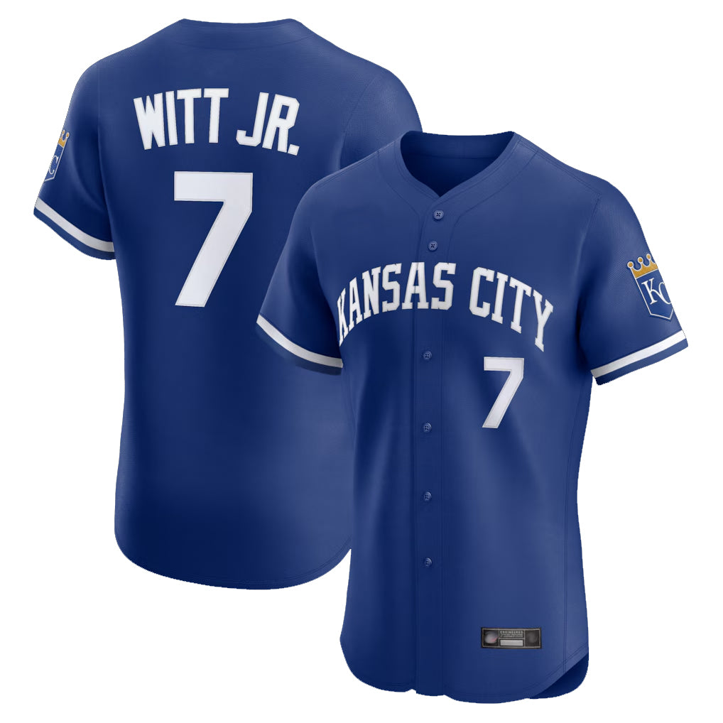 Odoa KC.Royals #7 Bobby Witt Jr. Player Royal Limited Elite Home Stitched Jerseys