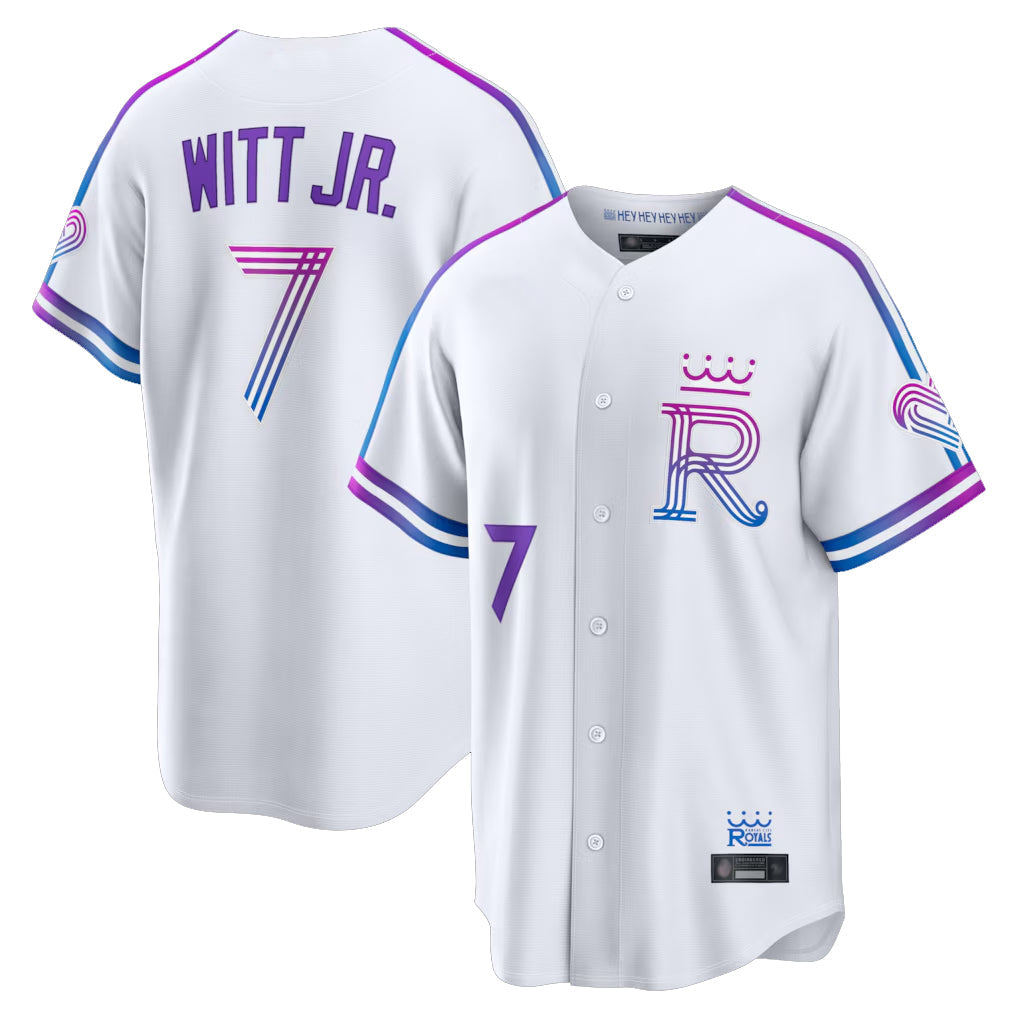 Odoa KC.Royals #7 Bobby Witt Jr. Player White 2026 City Connect Limited Home Stitched Jerseys