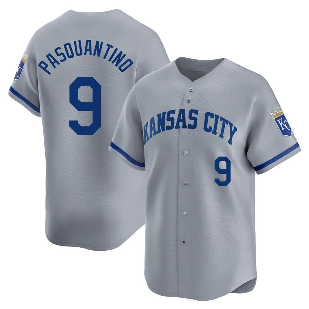 Odoa KC.Royals #9 Vinnie Pasquantino Player Gray Limited Home Stitched Jerseys