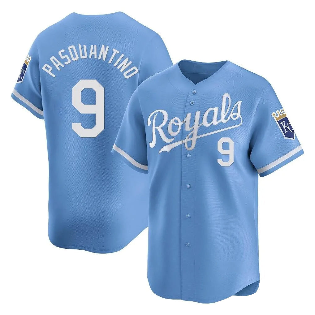 Odoa KC.Royals #9 Vinnie Pasquantino Player Light Blue Alt Limited Home Stitched Jerseys