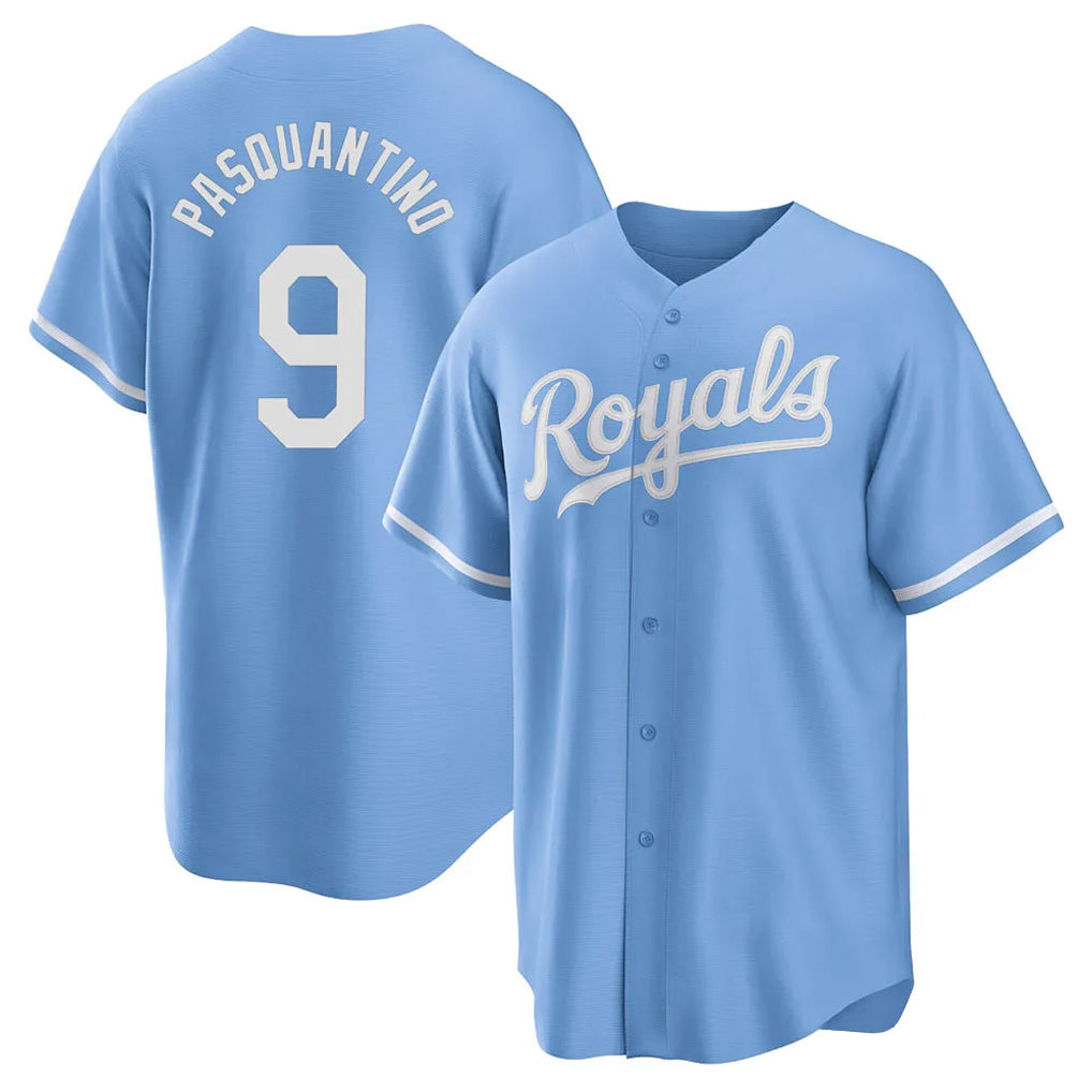 Odoa KC.Royals #9 Vinnie Pasquantino Player Light Blue Home Game Stitched Jerseys