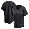 Odoa LA.Angels Black Pitch Fashion Blank Player T-shirt Stitched Jerseys