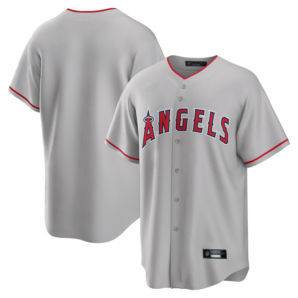 Odoa LA.Angels Gray Home Game Blank Player Stitched Jerseys