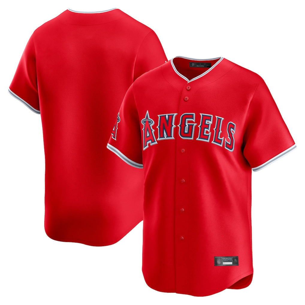 Odoa LA.Angels Red Home Limited Blank Player Stitched Jerseys