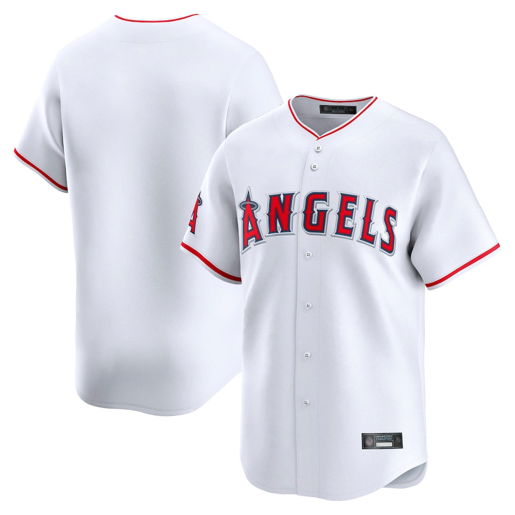 Odoa LA.Angels White Limited Home Blank Player Stitched Jerseys