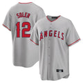 Odoa LA.Angels #12 Jorge Soler Player Gray Home Game Stitched Jerseys