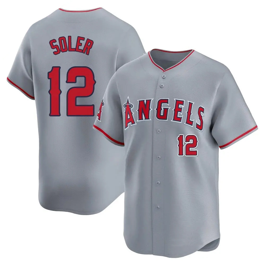 Odoa LA.Angels #12 Jorge Soler Player Gray Home Limited Stitched Jerseys