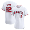 Odoa LA.Angels #12 Jorge Soler Player White Limited Elite Stitched Home Jerseys