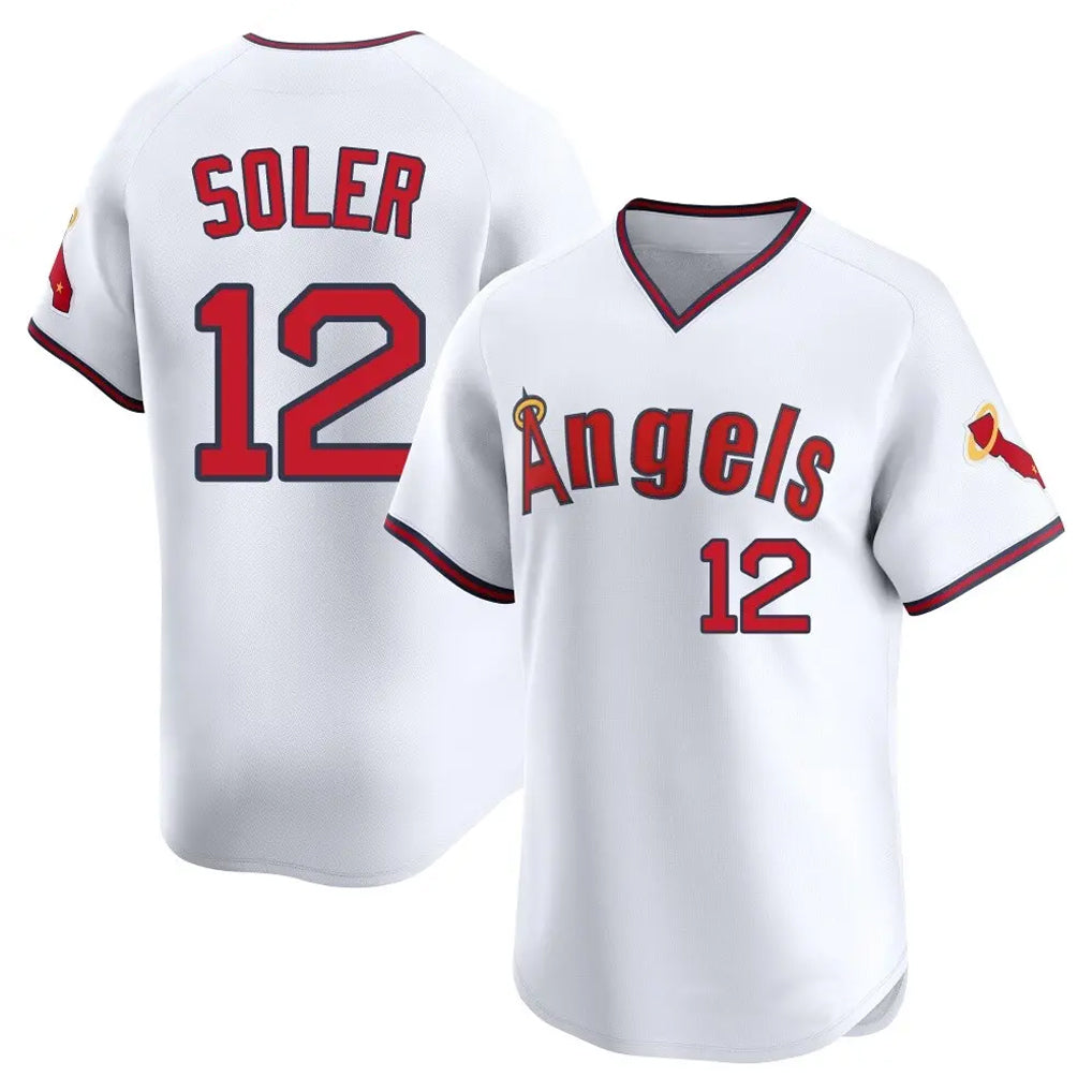 Odoa LA.Angels #12 Jorge Soler Player White T-shirt Home Limited Stitched Jerseys