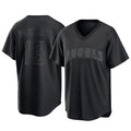 Odoa LA.Angels #13 Drew Pomeranz Player Black Pitch Fashion T-shirt Stitched Jerseys