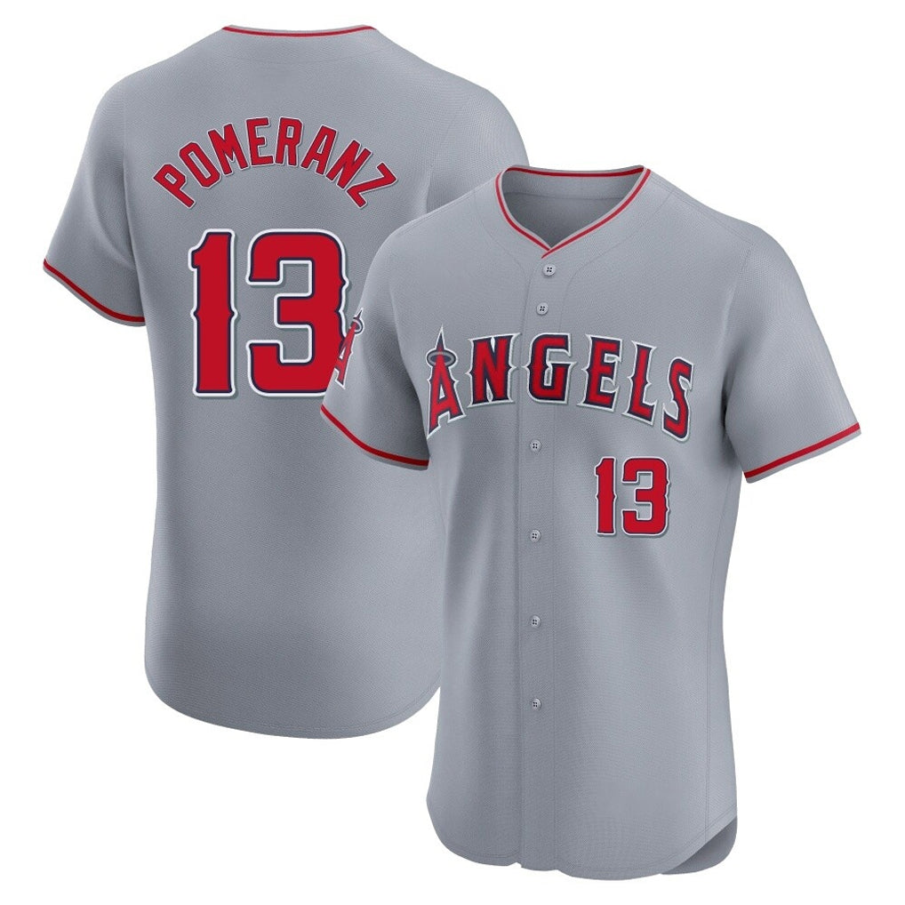 Odoa LA.Angels #13 Drew Pomeranz Player Gray Home Limited Elite Stitched Jerseys