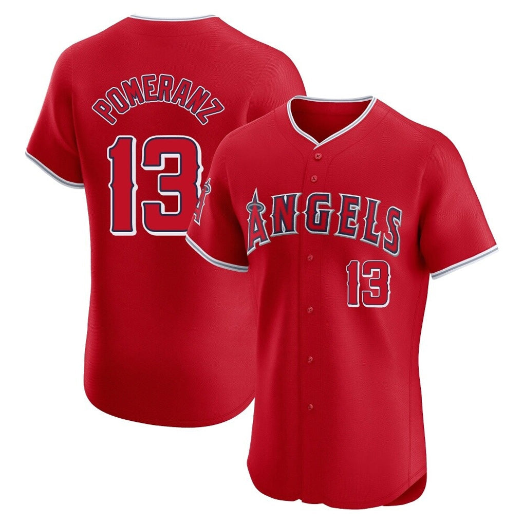 Odoa LA.Angels #13 Drew Pomeranz Player Red Home Limited Elite Stitched Jerseys