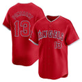 Odoa LA.Angels #13 Drew Pomeranz Player Red Home Limited Stitched Jerseys