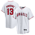 Odoa LA.Angels #13 Drew Pomeranz Player White Home Game Stitched Jerseys