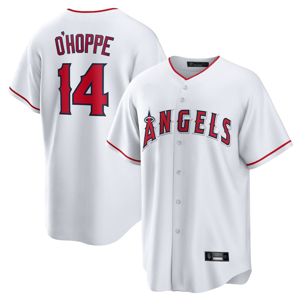 Odoa LA.Angels #14 Logan O'Hoppe Player White Home Game Stitched Jerseys