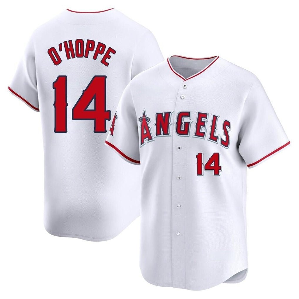Odoa LA.Angels #14 Logan O'Hoppe Player White Limited Home Stitched Jerseys