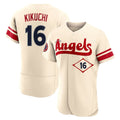 Odoa LA.Angels #16 Yusei Kikuchi Player Cream City Connect Limited ELite Home Stitched Jerseys