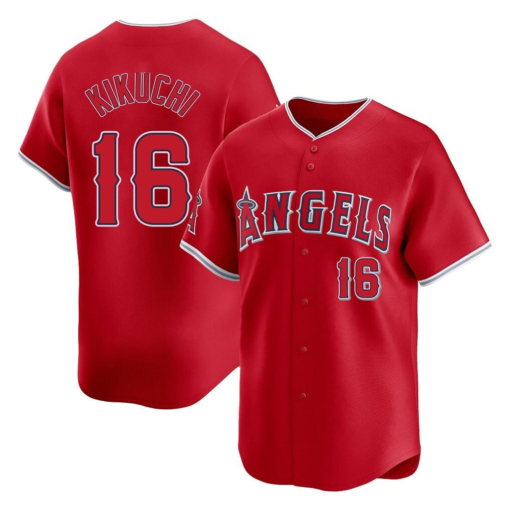 Odoa LA.Angels #16 Yusei Kikuchi Player Red Home Limited Stitched Jerseys