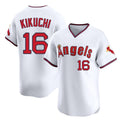 Odoa LA.Angels #16 Yusei Kikuchi Player White T-shirt Home Limited Stitched Jerseys