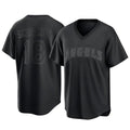 Odoa LA.Angels #18 Nolan Schanuel Player Black Pitch Fashion T-shirt Stitched Jerseys