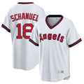 Odoa LA.Angels #18 Nolan Schanuel Player White T-shirt Home Game Stitched Jerseys