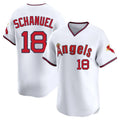 Odoa LA.Angels #18 Nolan Schanuel Player White T-shirt Home Limited Stitched Jerseys
