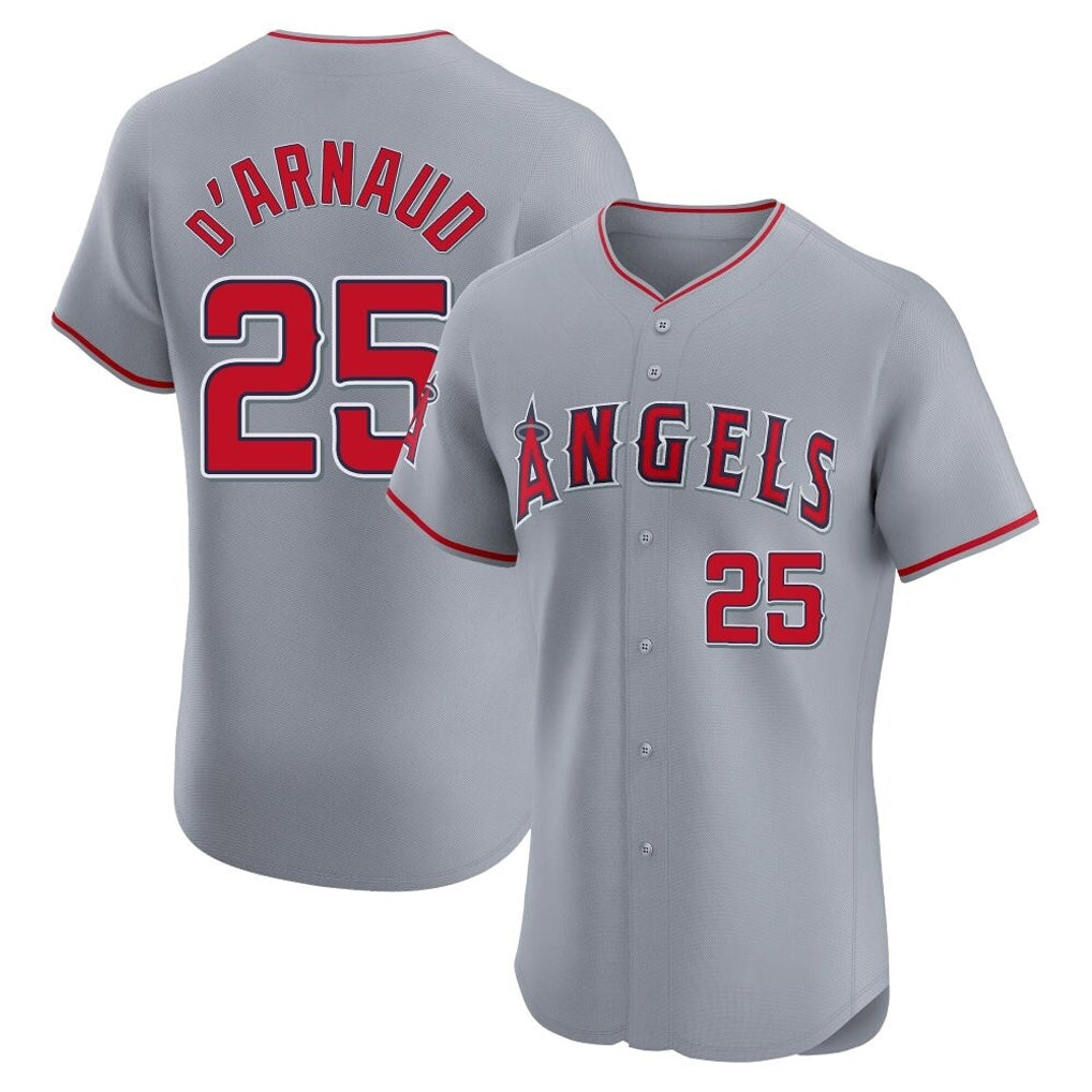 Odoa LA.Angels #25 Travis d'Arnaud Player Gray Home Limited Elite Stitched Jerseys
