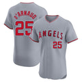 Odoa LA.Angels #25 Travis d'Arnaud Player Gray Home Limited Elite Stitched Jerseys