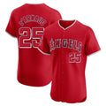 Odoa LA.Angels #25 Travis d'Arnaud Player Red Home Limited Elite Stitched Jerseys