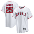 Odoa LA.Angels #25 Travis d'Arnaud Player White Home Game Stitched Jerseys