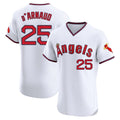 Odoa LA.Angels #25 Travis d'Arnaud Player White T-shirt Home Limited Elite Stitched Jerseys