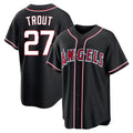 Odoa LA.Angels #27 Mike Trout Player Black Fashion Out Home Game Stitched Jerseys