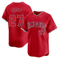 Odoa LA.Angels #27 Mike Trout Player Red Home Limited Stitched Jerseys