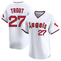 Odoa LA.Angels #27 Mike Trout Player White T-shirt Home Limited Stitched Jerseys