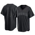 Odoa LA.Angels #4 Christian Moore Player Black Pitch Fashion T-shirt Stitched Jerseys