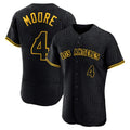 Odoa LA.Angels #4 Christian Moore Player Black Snake Skin City Limited Elite Home Stitched Jerseys