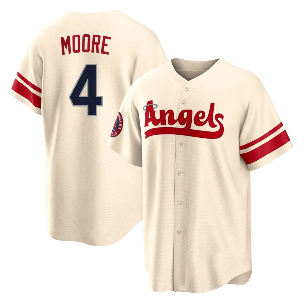 Odoa LA.Angels #4 Christian Moore Player Cream City Connect Home Stitched Jerseys