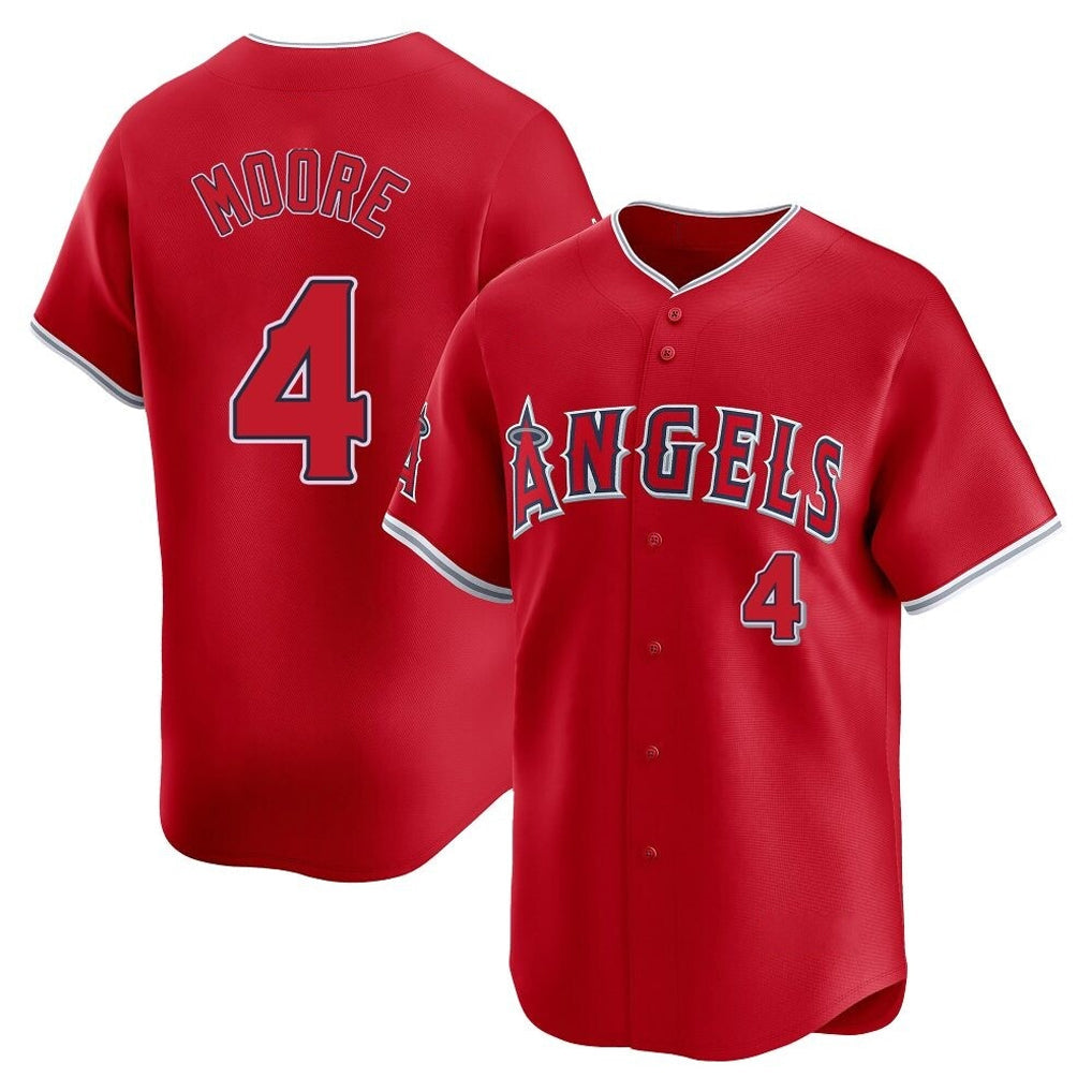 Odoa LA.Angels #4 Christian Moore Player Red Home Limited Stitched Jerseys