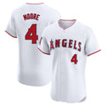 Odoa LA.Angels #4 Christian Moore Player White Limited Elite Stitched Home Jerseys