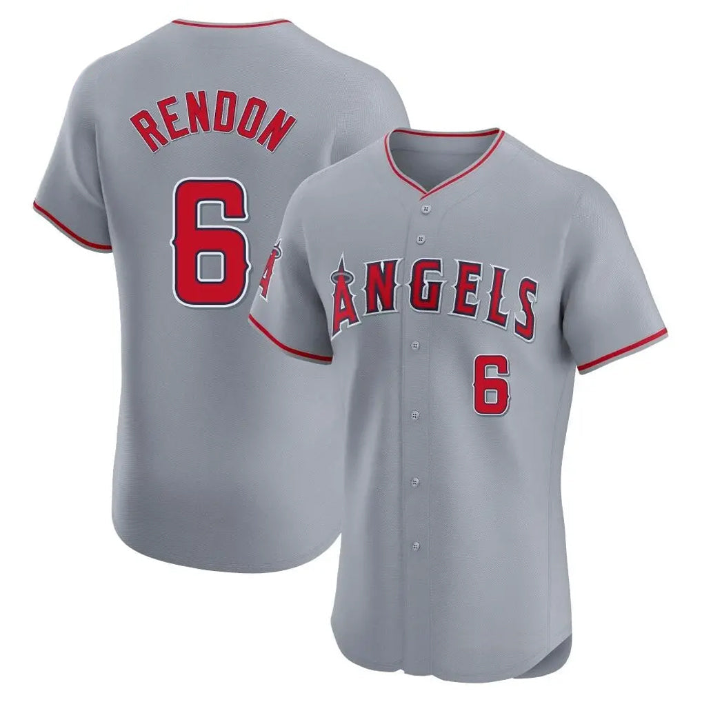 Odoa LA.Angels #6 Anthony Rendon Player Gray Home Limited Elite Stitched Jerseys