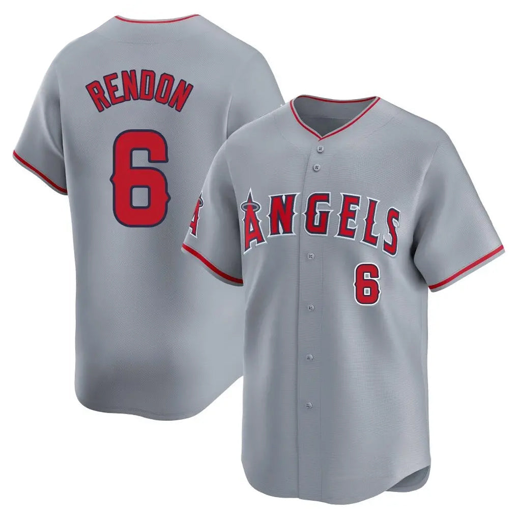 Odoa LA.Angels #6 Anthony Rendon Player Gray Home Limited Stitched Jerseys