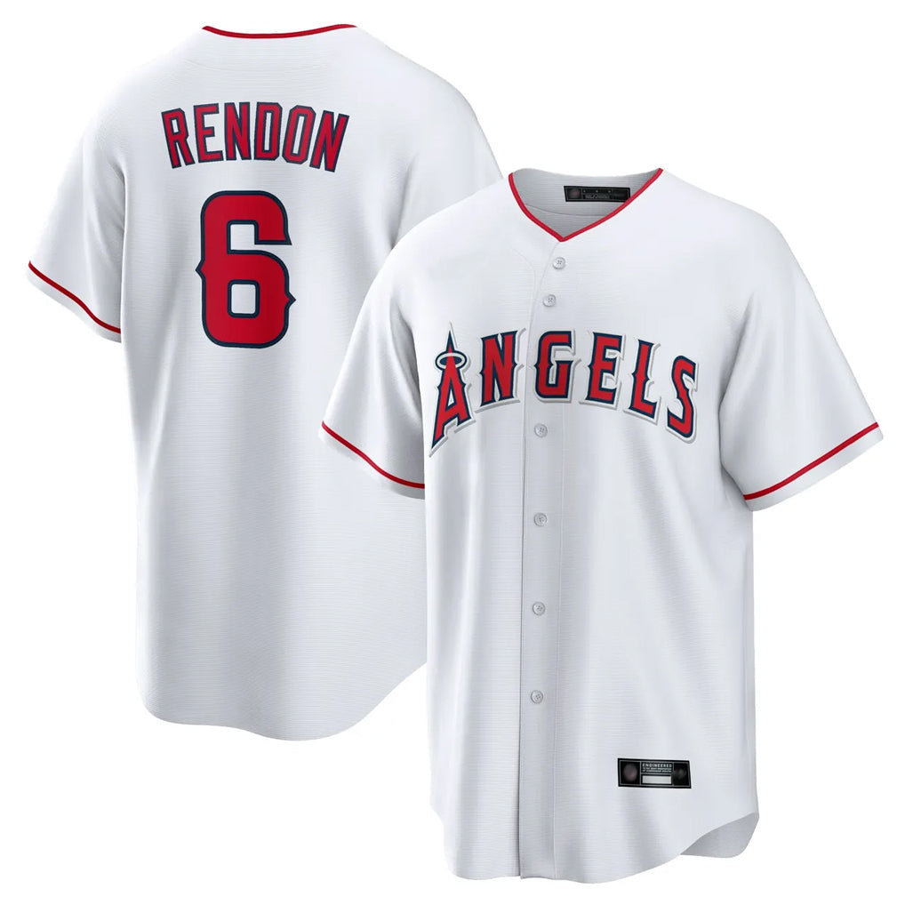 Odoa LA.Angels #6 Anthony Rendon Player White Home Game Stitched Jerseys
