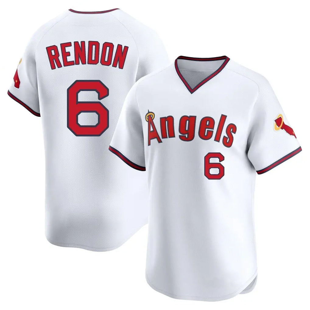 Odoa LA.Angels #6 Anthony Rendon Player White T-shirt Home Limited Stitched Jerseys