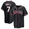 Odoa LA.Angels #7 Jo Adell Player Black Fashion Out Home Game Stitched Jerseys