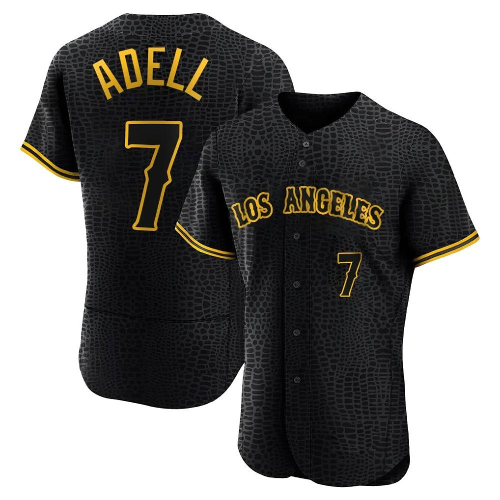 Odoa LA.Angels #7 Jo Adell Player Black Snake Skin City Limited Elite Home Stitched Jerseys
