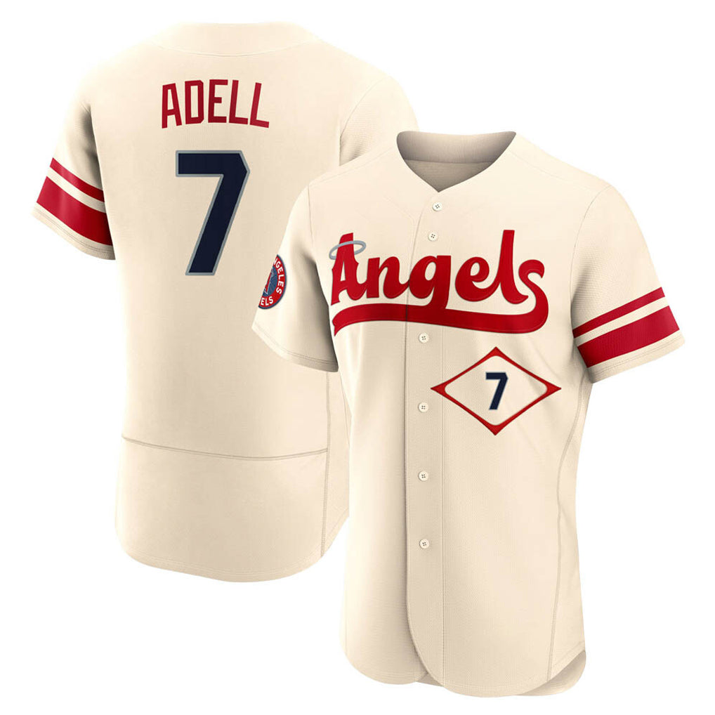 Odoa LA.Angels #7 Jo Adell Player Cream City Connect Limited ELite Home Stitched Jerseys