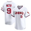 Odoa LA.Angels #9 Zach Neto Player White T-shirt Home Limited Stitched Jerseys